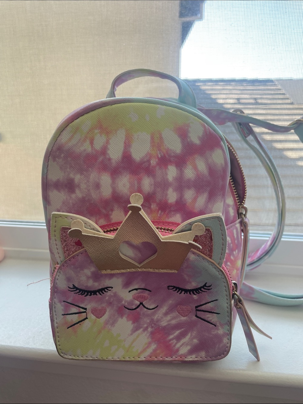 Fashion Nova Kids Tie-Dye Cat Princess Mini Backpack - Pink Yellow